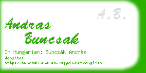 andras buncsak business card