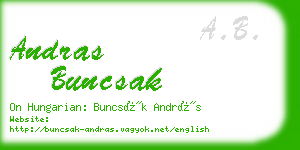 andras buncsak business card